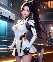 Mecha Girl 4k167p AI Mecha Girl Painting Wallpaper High quality Cyberpunk women (163)