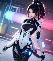 Mecha Girl 4k167p AI Mecha Girl Painting Wallpaper High quality Cyberpunk women (164)